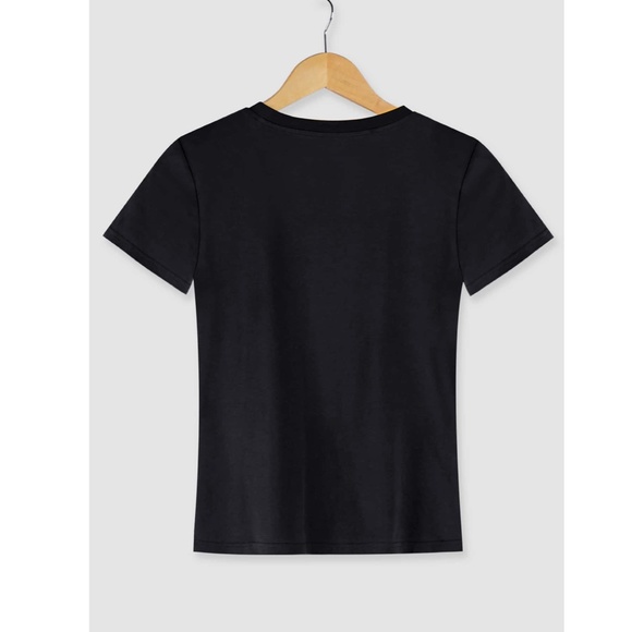 Sunflower Print Black Tee Shirt - Picture 2 of 10